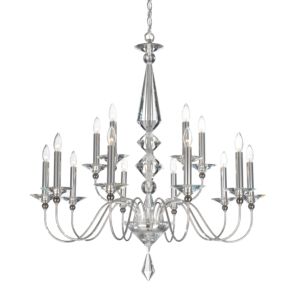Jasmine 15-Light Chandelier in Silver with Clear Optic Crystals