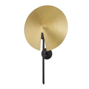 Equilibrium 1-Light Wall Sconce in Aged Brass with Black