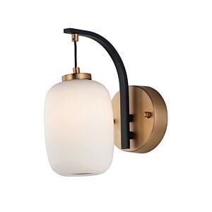 Soji 1-Light LED Wall Sconce in Black with Gold