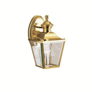 Kichler Bay Shore 10.25 Inch Small Outdoor Wall Light in Polished Brass