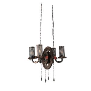 CWI Lighting Manchi 4 Light Up Chandelier with Rust finish