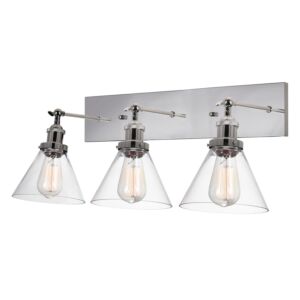 CWI Lighting Eustis 3 Light Wall Sconce with Polished Nickel finish