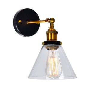 CWI Eustis 1 Light Wall Sconce With Black & Gold Brass Finish