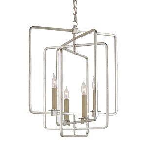 Currey & Company Metro Square Chandelier in Silver Leaf