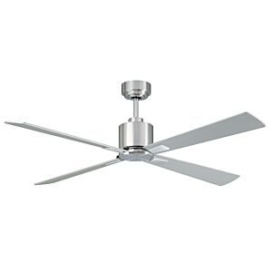 Climate 52" Hanging Ceiling Fan in Brushed Chrome and Silver