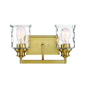 Drake 2-Light Bathroom Vanity Light Bar in Brushed Gold