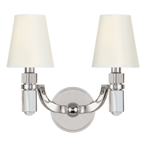 Hudson Valley Dayton 2 Light 12 Inch Wall Sconce in Polished Nickel