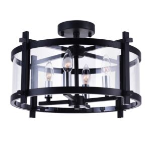 CWI Lighting Miette 4 Light Cage Flush Mount with Black finish