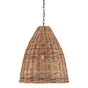 Currey & Company 24 Inch Basket Pendant in Natural