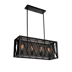 CWI Lighting Tapedia 4 Light Up Chandelier with Black finish