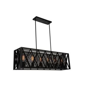 CWI Lighting Tapedia 6 Light Up Chandelier with Black finish