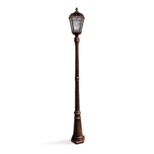 Royal Bulb Solar Lamp Series 1-Light LED Post Mount in Brushed Bronze