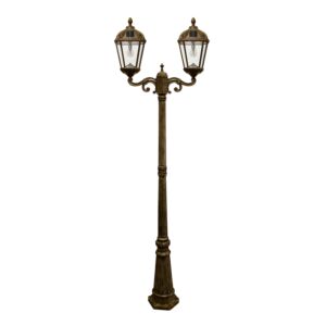 Royal Bulb Solar Lamp Series 2-Light LED Post Mount in Weathered Bronze