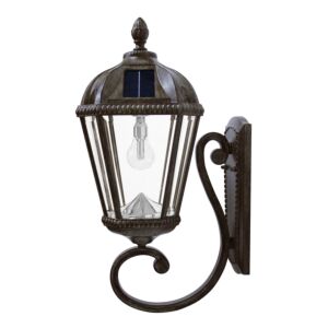 Royal Bulb Solar Lamp Series 1-Light LED Wall Mount in Weathered Bronze