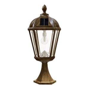 Royal Bulb Solar Lamp Series 1-Light LED Pier Mount in Weathered Bronze