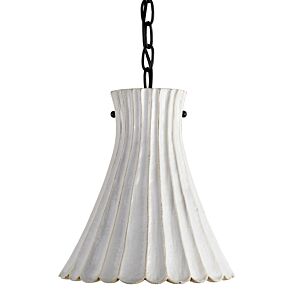 Currey & Company Jazz Pendant Light in White Crackle