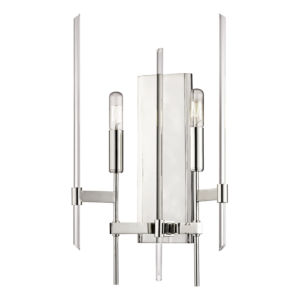 Hudson Valley Bari 2 Light 19 Inch Wall Sconce in Polished Nickel