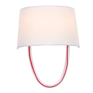 Crystorama Stella 2 Light 12 Inch Wall Sconce in Polished Chrome And Red Cord