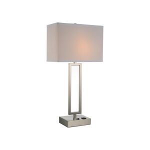 CWI Lighting Torren 1 Light Table Lamp with Satin Nickel finish