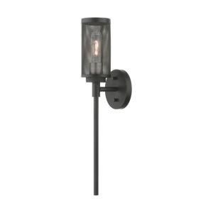 Industro 1-Light Wall Sconce in Black w with Brushed Nickels