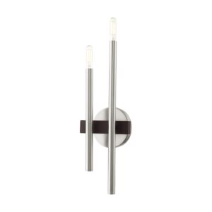 Denmark 2-Light Wall Sconce in Brushed Nickel w with Bronzes