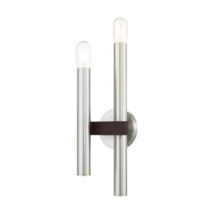 Helsinki 2-Light Wall Sconce in Brushed Nickel w with Bronzes