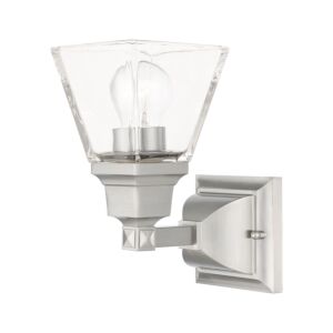 Mission 1-Light Wall Sconce in Brushed Nickel