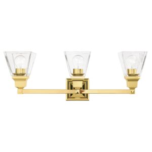 Mission 3-Light Bathroom Vanity Light in Polished Brass