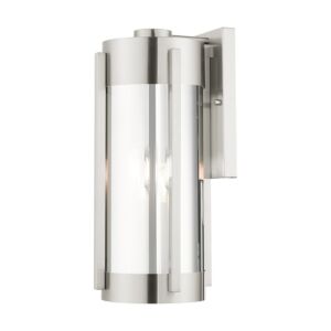 Sheridan 3-Light Outdoor Wall Lantern in Brushed Nickel