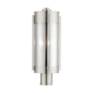 Sheridan 2-Light Outdoor Post Top Lantern in Brushed Nickel