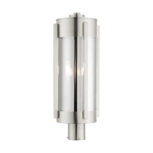 Sheridan 3-Light Outdoor Post Top Lantern in Brushed Nickel