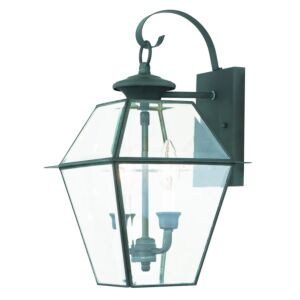 Westover 2-Light Outdoor Wall Lantern in Charcoal