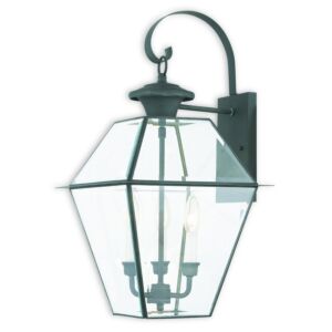 Westover 3-Light Outdoor Wall Lantern in Charcoal