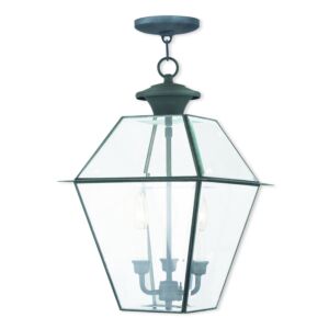 Westover 3-Light Outdoor Pendant in Charcoal