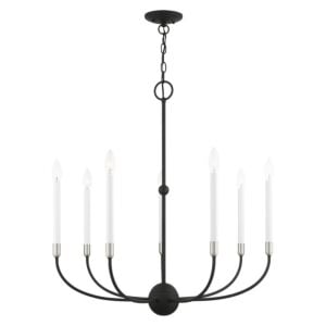 Clairmont 7-Light Chandelier in Black w with Brushed Nickels