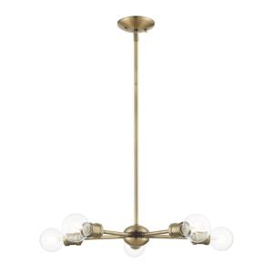 Lansdale 5-Light Chandelier in Antique Brass w with Bronzes