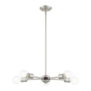 Lansdale 5-Light Chandelier in Brushed Nickel w with Bronzes