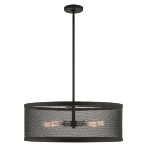 Industro 5-Light Chandelier in Black w with Brushed Nickels