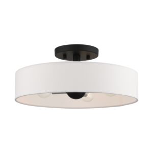 Venlo 4-Light Semi-Flush Mount in Black w with Brushed Nickels