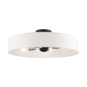 Venlo 4-Light Semi-Flush Mount in Black w with Brushed Nickels