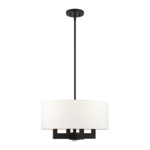 Cresthaven 4-Light Chandelier in Black w with Brushed Nickels