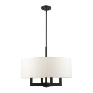 Cresthaven 4-Light Chandelier in Black w with Brushed Nickels