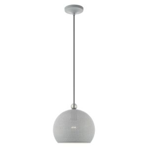 Dublin 1-Light Pendant in Nordic Gray w with Brushed Nickels