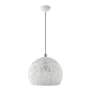 Chantilly 3-Light Pendant in White w with Brushed Nickels
