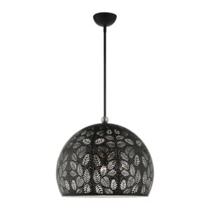 Chantilly 3-Light Pendant in Black w with Brushed Nickels