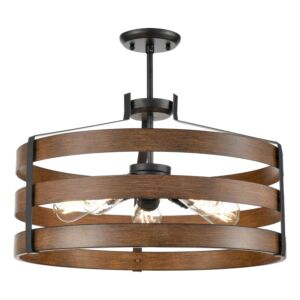 Fort Garry 5-Light Pendant in Graphite and Ironwood