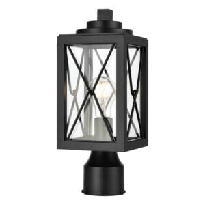 County Fair Outdoor 1-Light Outdoor Post Lamp in Black