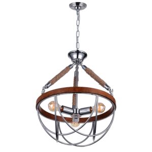 CWI Lighting Parana 3 Light Down Chandelier with Chrome finish
