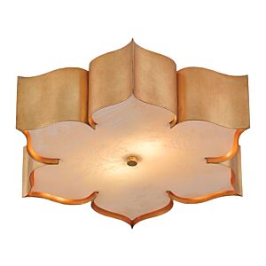 Currey & Company Grand Lotus Ceiling Light in Antique Gold Leaf