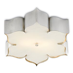 Currey & Company Grand Lotus Ceiling Light in Silver Leaf